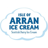 Isle of Arran Ice Cream logo – Scottish dairy brand featured on custom paper cups and sustainable
